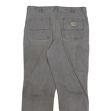CARHARTT Mens Relaxed Fit Grey Cotton Blend Trousers W38 L32 Workwear Casual
