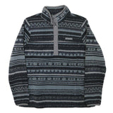 PATAGONIA Womens Grey & Black Patterned Jumper 1/4 Zip Polyester Blend M Outdoor