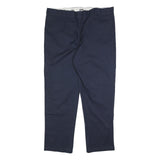 DICKIES Mens Cotton Blend Navy Regular Straight Trousers W44 L34 Workwear Zip