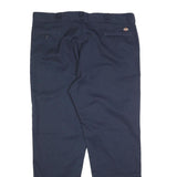 DICKIES Mens Cotton Blend Navy Regular Straight Trousers W44 L34 Workwear Zip