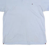 TOMMY HILFIGER Mens Blue Slim Fit Short Sleeve Plain Polo Shirt L