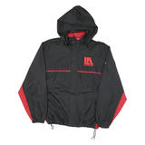 REEBOK Mens Black & Red Lightweight Zip Hooded Jacket L Polyester Blend Sports