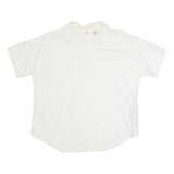 LEVI'S Womens White Cotton Blend Shirt L Casual Short Sleeve Button Down