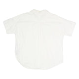 LEVI'S Womens White Cotton Blend Shirt L Casual Short Sleeve Button Down