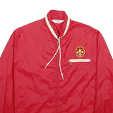 BOY SCOUTS OF AMERICA Mens Red Nylon Bomber Jacket M Plain Zip Lightweight