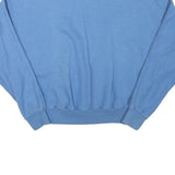 Womens Blue Sweatshirt S Colourblock Cotton Blend Crew Neck Long Sleeve