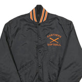 JOSTEN'S Mens Black & Orange Panthers Softball Varsity Jacket M Nylon Button