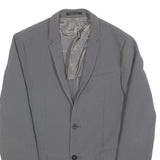 EMPORIO ARMANI Mens Grey Jacket S Polyester Plain Button Fastening Classic