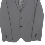 EMPORIO ARMANI Mens Grey Jacket S Polyester Plain Button Fastening Classic