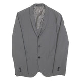 EMPORIO ARMANI Mens Grey Jacket S Polyester Plain Button Fastening Classic