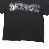 CALVIN KLEIN Mens Black Graphic T-Shirt M Short Sleeve Crew Neck Logo Print