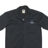 DICKIES Mens Black Shirt S Cotton Blend Workwear Buttoned Short Sleeve