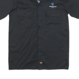 DICKIES Mens Black Shirt S Cotton Blend Workwear Buttoned Short Sleeve