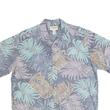 COOKE STREET Mens Blue & Brown Leaf Print Shirt XL Casual Cotton Blend Short