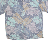 COOKE STREET Mens Blue & Brown Leaf Print Shirt XL Casual Cotton Blend Short