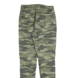 C&A Boys Slim Fit Cotton Blend Green Camouflage Drawstring Trousers W28 L30