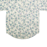 BUGLE BOY Mens Cream & Green Palm Tree Cotton Shirt M Short Sleeve Casual