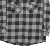 BTC Mens Black & Grey Check Flannel Shirt XL Cotton Blend Casual Workwear
