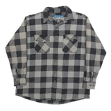 BTC Mens Black & Grey Check Flannel Shirt XL Cotton Blend Casual Workwear