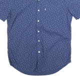 LEVI'S Mens Blue Printed Cotton Blend Shirt M Casual Short Sleeve Button Down