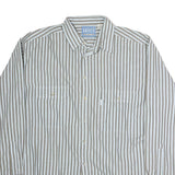 LEVI'S Mens Beige & White Striped Shirt XL Button Down Cotton Casual