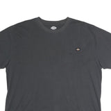 DICKIES Mens Black Pocket T-Shirt 2XL Short Sleeve Crew Neck Plain Cotton