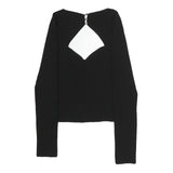 & OTHER STORIES Womens Black Cut Out Long Sleeve Round Neck Cotton Top M Fitted