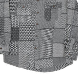 Mens Black & White Patchwork Pattern Casual Cotton Shirt S Stylish Long Sleeve