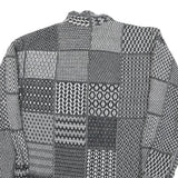 Mens Black & White Patchwork Pattern Casual Cotton Shirt S Stylish Long Sleeve