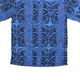 JOHARI WEST Mens Blue & Black Patterned Shirt M Cotton Blend Casual Summer