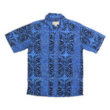 JOHARI WEST Mens Blue & Black Patterned Shirt M Cotton Blend Casual Summer
