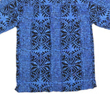 JOHARI WEST Mens Blue & Black Patterned Shirt M Cotton Blend Casual Summer