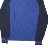TOMMY HILFIGER Mens Blue Navy Plain Pullover Roll Neck Basic Knit M Cotton Blend