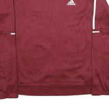 ADIDAS Mens Red Crew Neck S Polyester Sweatshirt Three Stripes Athletic