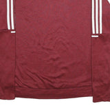 ADIDAS Mens Red Crew Neck S Polyester Sweatshirt Three Stripes Athletic