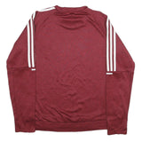 ADIDAS Mens Red Crew Neck S Polyester Sweatshirt Three Stripes Athletic