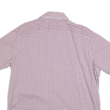 TOMMY HILFIGER Mens Red & White Check Shirt L Short Sleeve Cotton Blend Casual