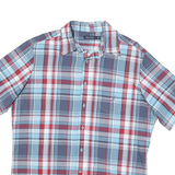 NAUTICA Mens Blue Red Check Shirt L Casual Cotton Blend Summer Button-Up