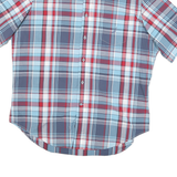 NAUTICA Mens Blue Red Check Shirt L Casual Cotton Blend Summer Button-Up