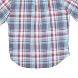 NAUTICA Mens Blue Red Check Shirt L Casual Cotton Blend Summer Button-Up