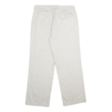 CALVIN KLEIN JEANS Womens Cotton White Relaxed Straight Trousers W32 L30