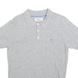 ORIGINAL PENGUIN Mens Grey Polo Shirt S Cotton Short Sleeve Plain Casual