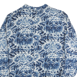 TERRE ROUGE Mens Blue & White Tie-Dye Shirt L Cotton Blend Stylish Casual