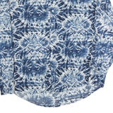 TERRE ROUGE Mens Blue & White Tie-Dye Shirt L Cotton Blend Stylish Casual