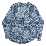 TERRE ROUGE Mens Blue & White Tie-Dye Shirt L Cotton Blend Stylish Casual