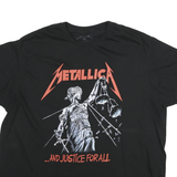 METALLICA Mens Black XL Graphic T-Shirt Short Sleeve Crew Neck Band Cotton Blend