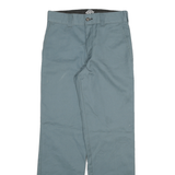 DICKIES Mens Cotton Blend Blue Regular Straight Trousers W28 L30 Workwear Pants