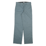 DICKIES Mens Cotton Blend Blue Regular Straight Trousers W28 L30 Workwear Pants