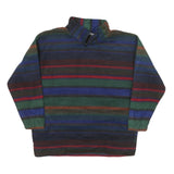 FUN SPIRIT Womens Multicolour Patterned Pullover Jumper 1/4 Zip M Striped Casual