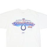 REEBOK Mens White NFL Super Bowl Champions Graphic T-Shirt M Short Sleeve Crew